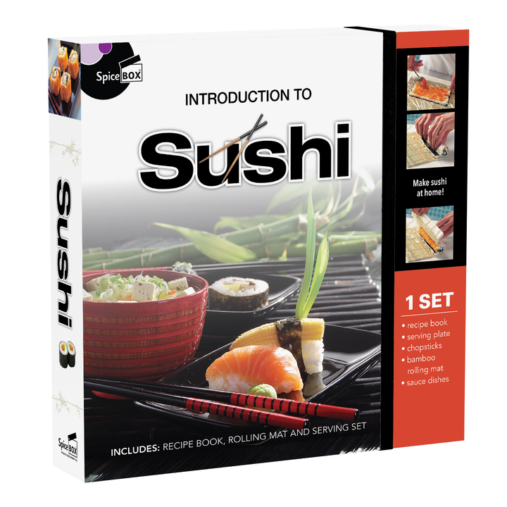 Intro To Sushi Guidebook, Mat, & Serving Set