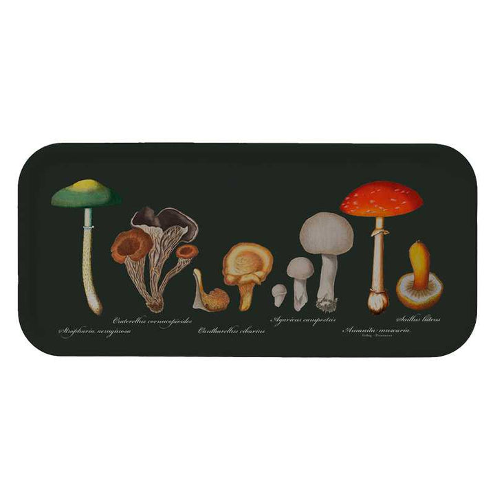 Mushroom serving tray with dark background - 32x15