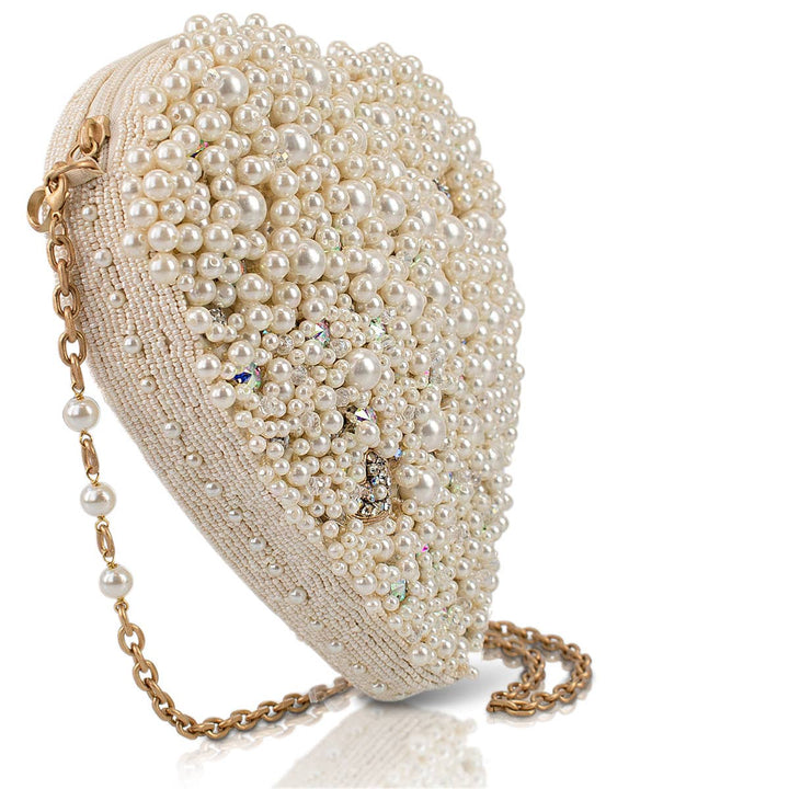 Precious Heart Handbag with Pearls
