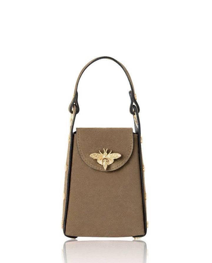 Italian Premium Suede Bee SmallBox Crossbody Bag