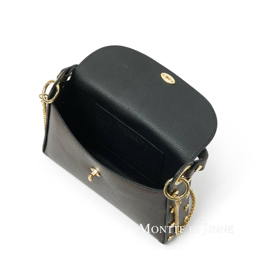 Italian Handmade Leather Top Handle Bag with Bee Emblem
