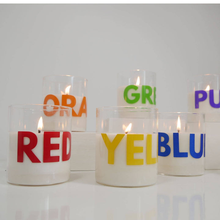 The Scent of the Color Candle in a Clear Jar