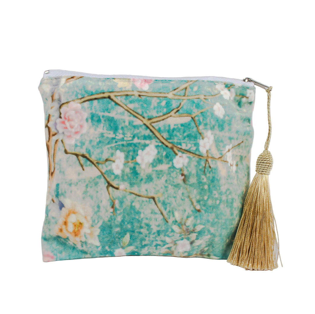 Velvet Zip Purse - Japanese Blossom