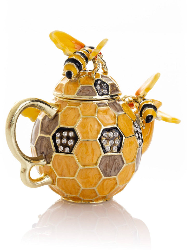 Bee & Honeycomb Teapot Trinket Box