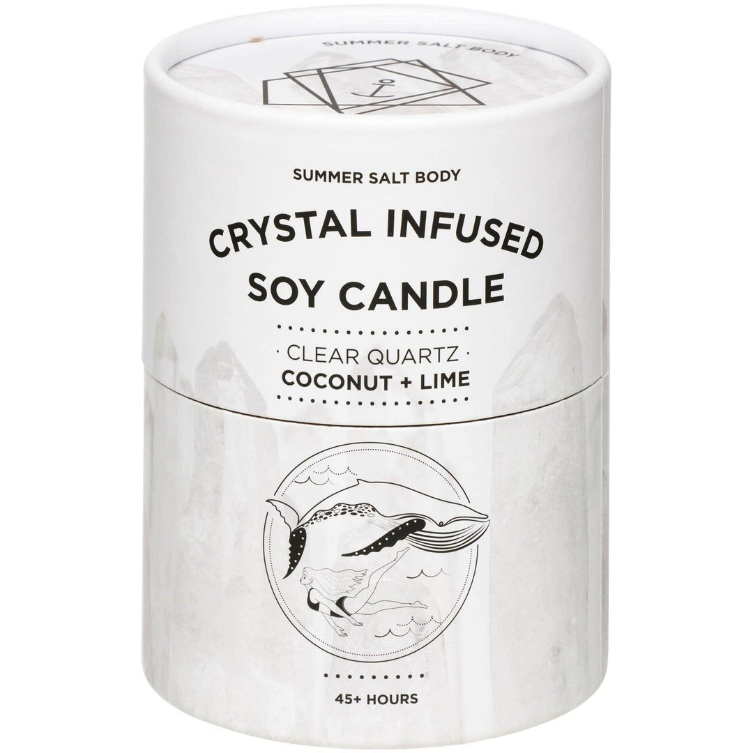 Soy Candle - Crystal Infused - Clear Quartz x Coconut & Lime