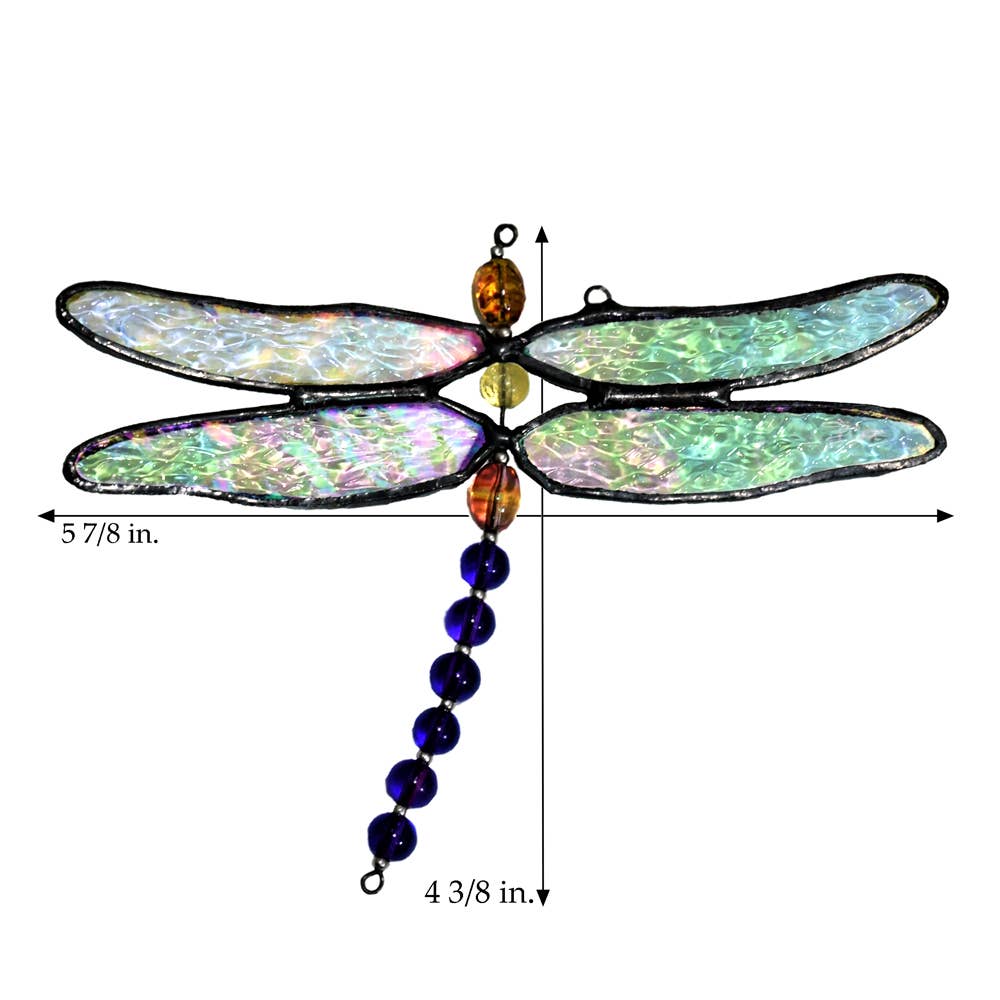 Stained Glass Dragonfly Suncatcher Ornament