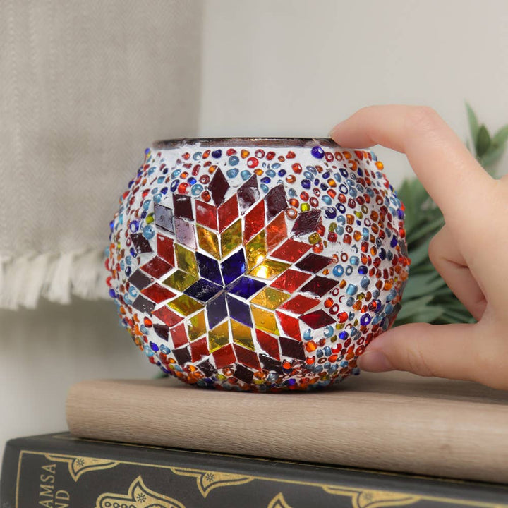 Turkish Mosaic Handmade Candle Holder (Multicolor Star)