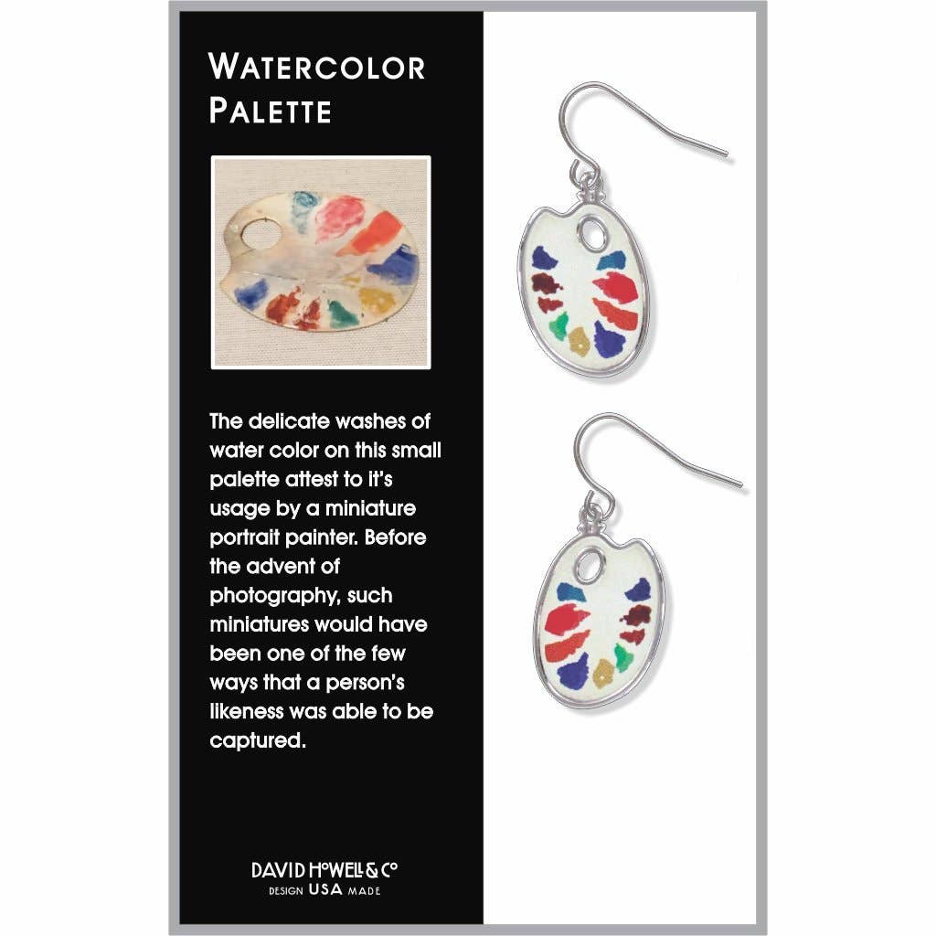 Watercolor Palette - Giclee Print Earrings