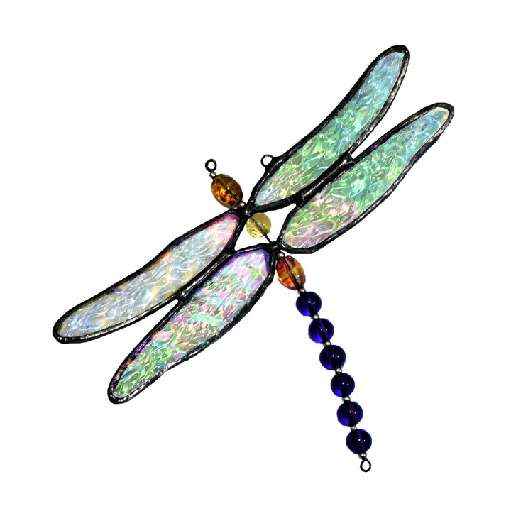 Stained Glass Dragonfly Suncatcher Ornament