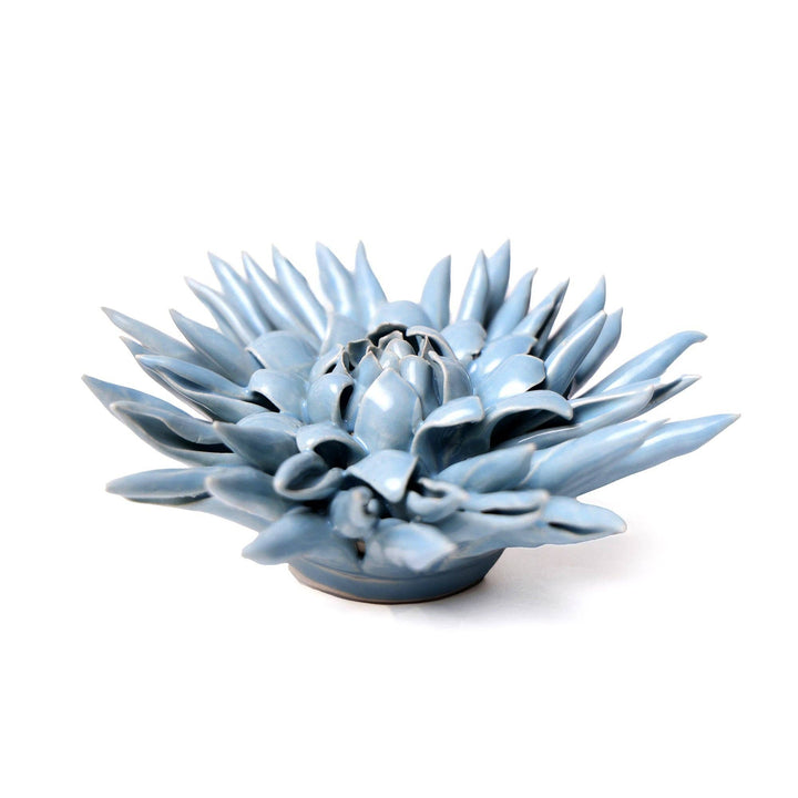 Ceramic Wall Art Blue Flower Blue Large