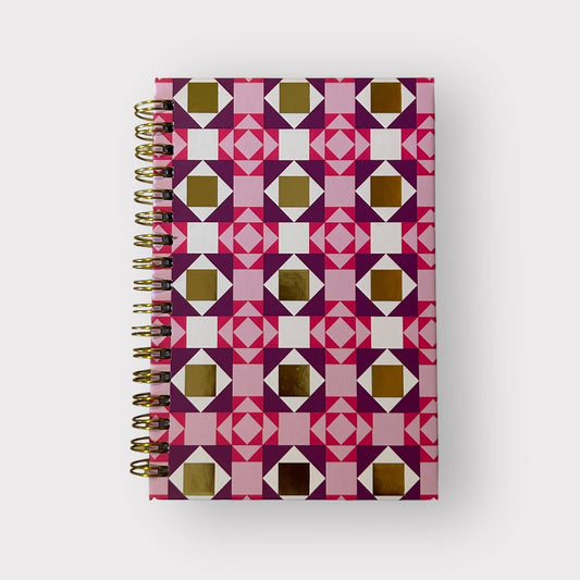 "Quilt Jazz" Spiral Notebook (Pink)