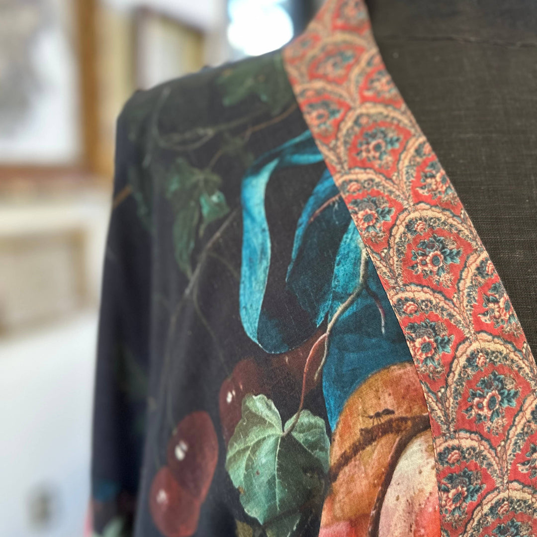 Flight of Fancy Long Duster Kimono Robe w/ Hummingbirds