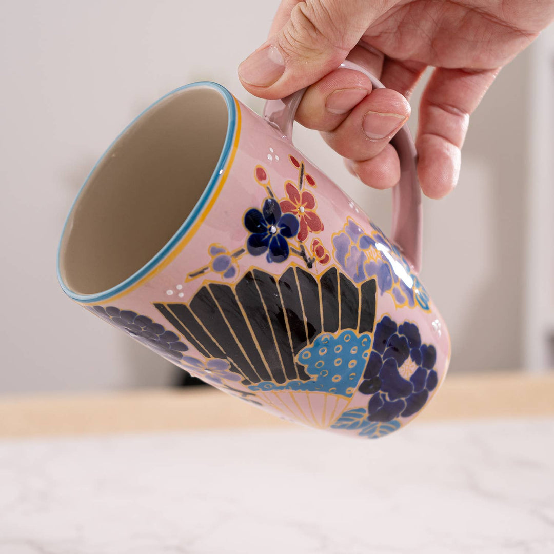 Festival Fan Design 15oz Tea Mug with Lid and Infuser