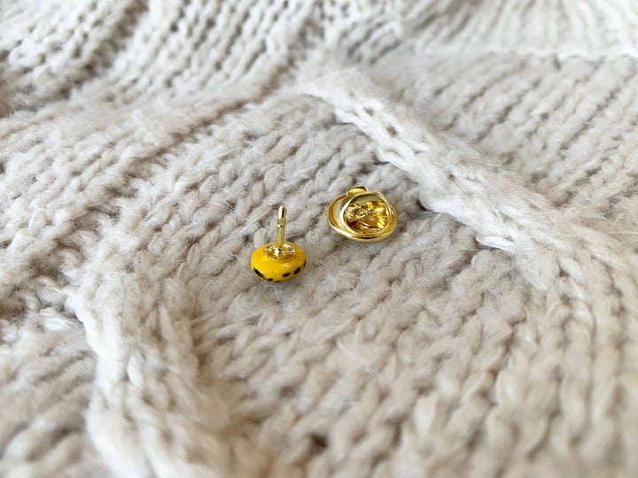 Realistic Yellow Ladybird Pin