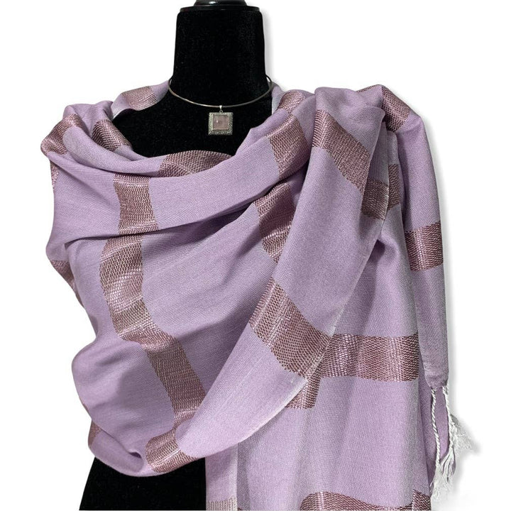 Helyat Handwoven Bamboo Viscose Shawl - Lilac