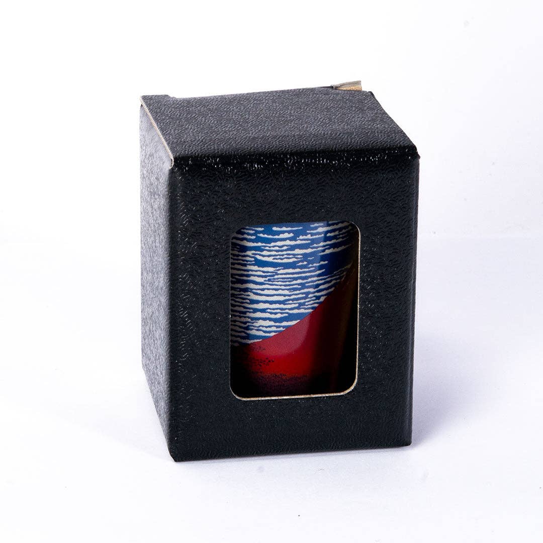 2oz 3"H Glass Sake Cup Shot Red Fuji