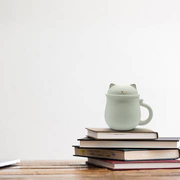 Tasses Chat en Céramique - Rouge et Noir, Lot de 2