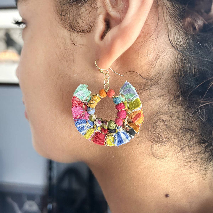 Tasseled Kantha Hoops