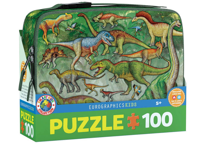 Dinosaurs Lunch Bag with Puzzle