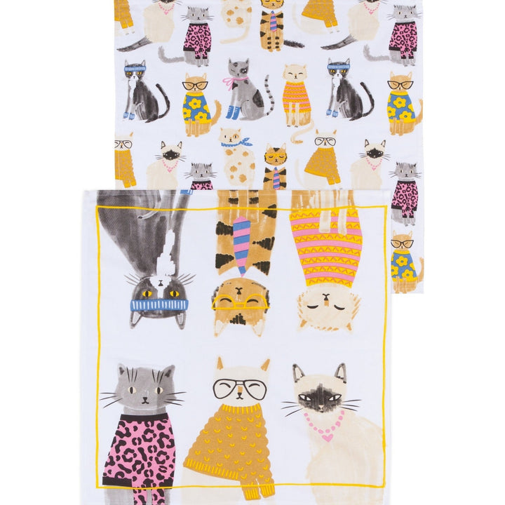 Feline Fine Floursack Dishtowel Set of 2