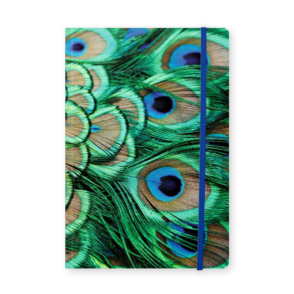 Softcover Book Peacock Feathers, A5