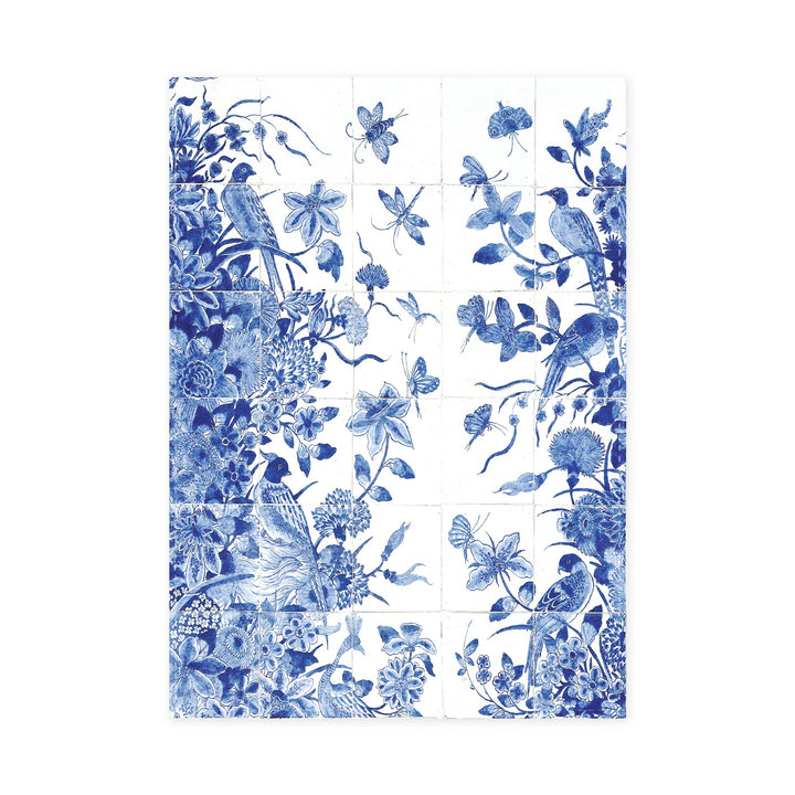 Tea Towel, Tile tableau with Blue Birds
