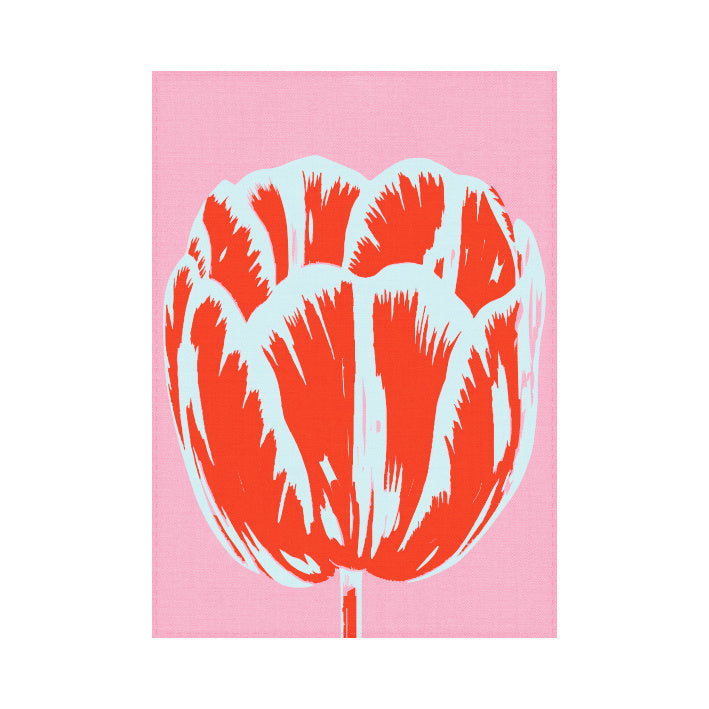 Tea Towel , Tulip Pop line Pink