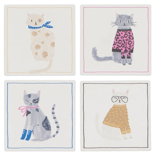 Feline Fine Soak Up Coaster Set of 4