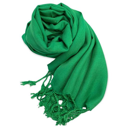 Small Solid Handwoven Bamboo Viscose Scarf - Green