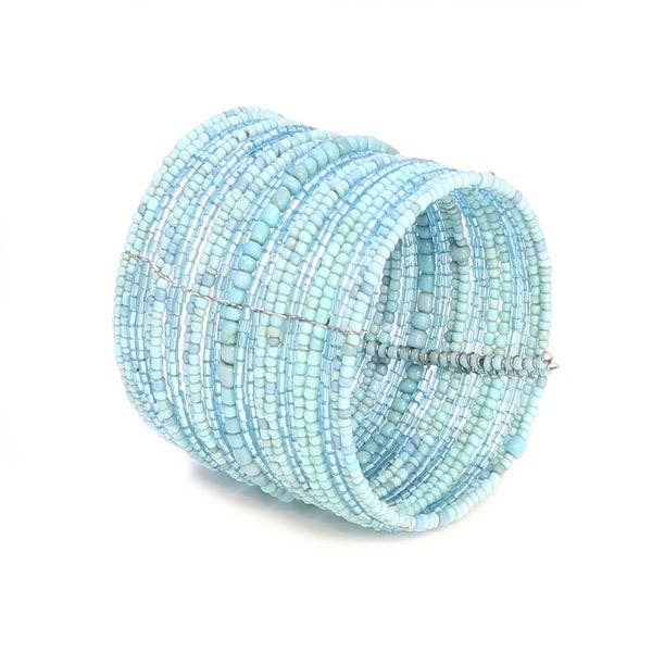 Wide Beaded Cuff Turquoise