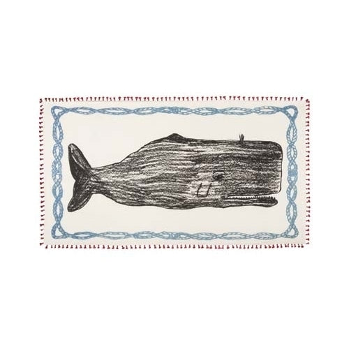 Whale Sketch Scarf - Red