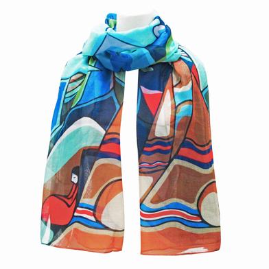 Et certains ont regardé le danseur du coucher du soleil, artiste Foulard