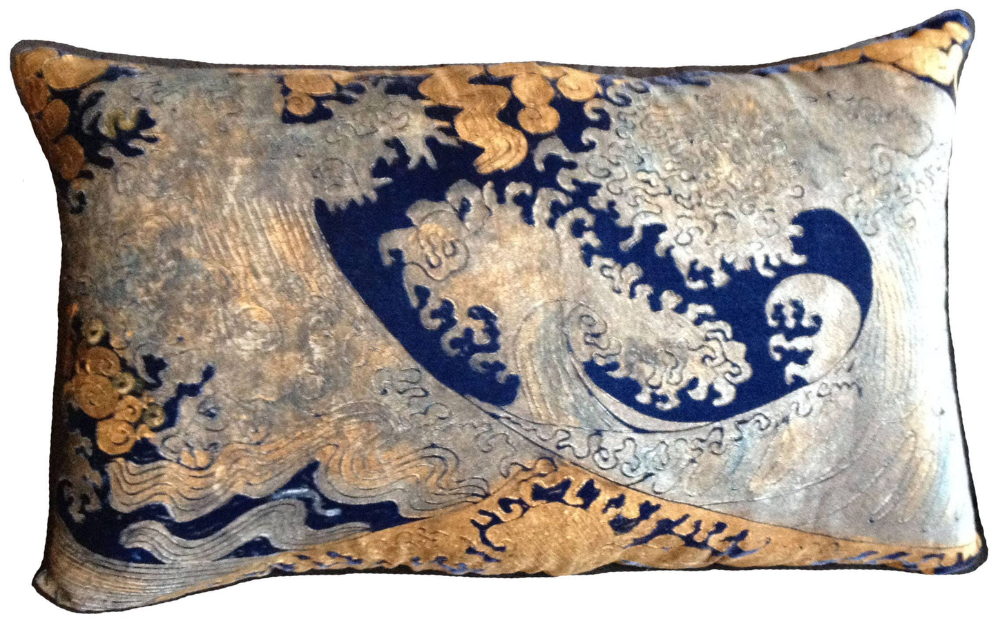 Velours de soie Hokusai teint à la main, fabriqué en Italie
