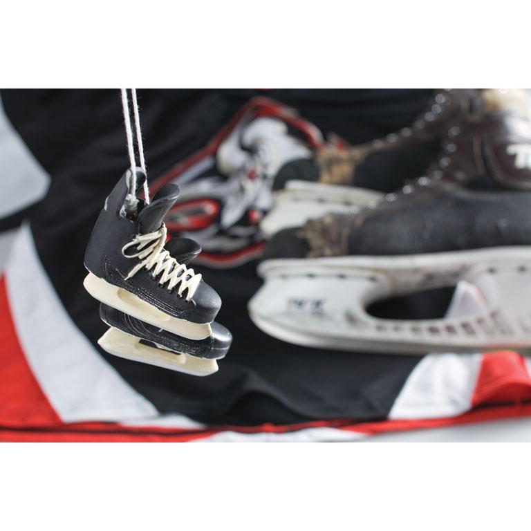 Paire de patins de hockey noirs