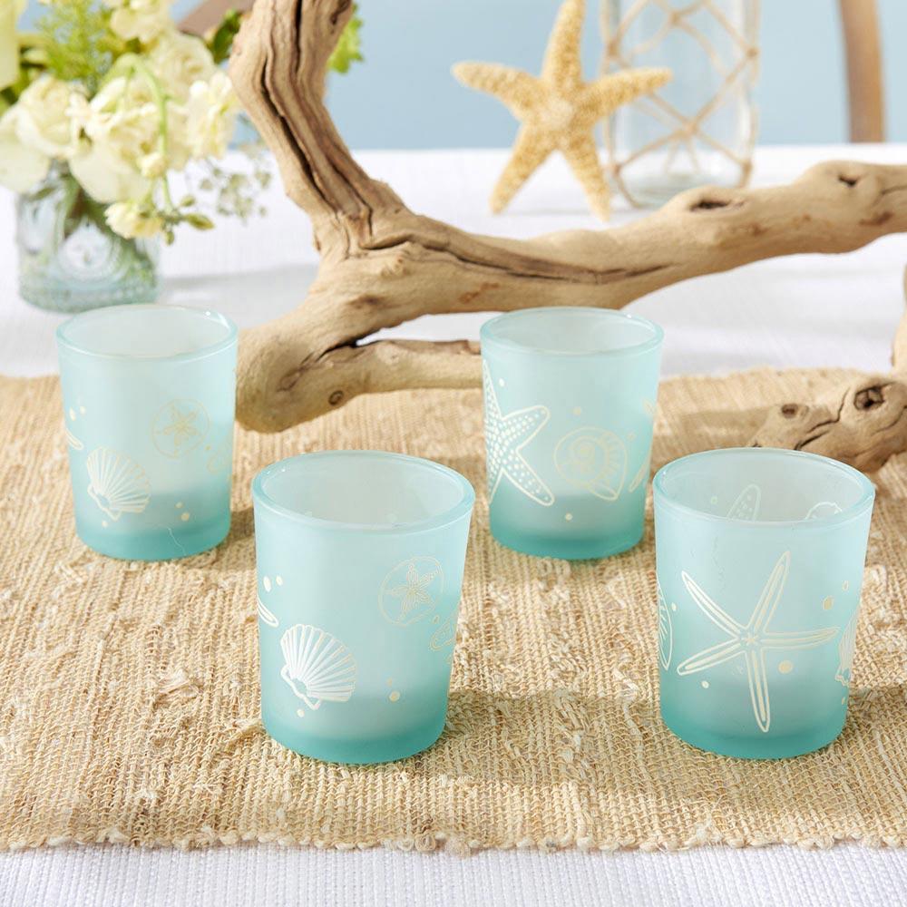 Beach Party Frosted Glass Individual Votive