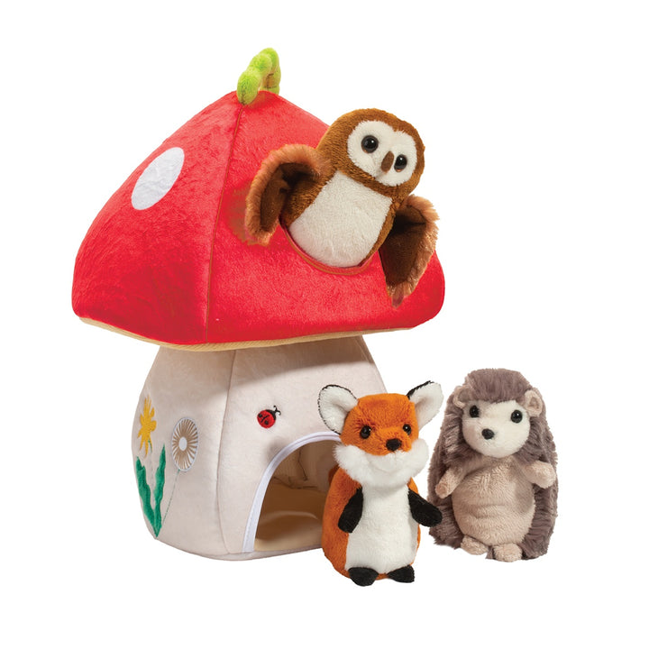 Woodland Mushroom Playset avec 3 marionnettes à doigts