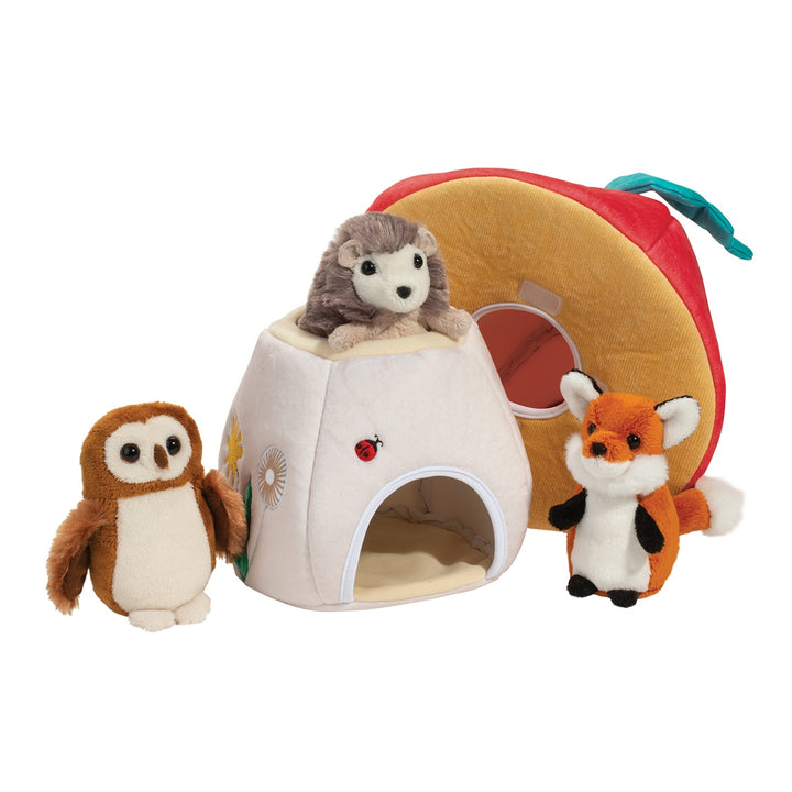 Woodland Mushroom Playset avec 3 marionnettes à doigts