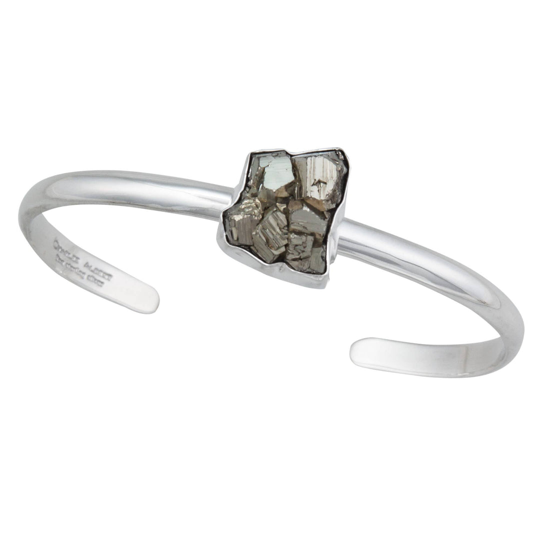 Mini manchette en pyrite en argent sterling