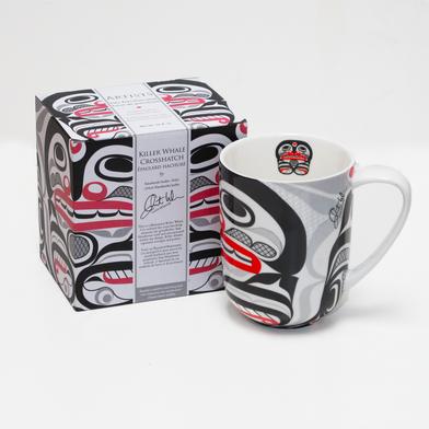 Killer Whale Crosshatch Porcelain Mug
