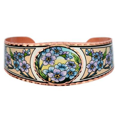 Bracelet gravé en cuivre - Alaska floral