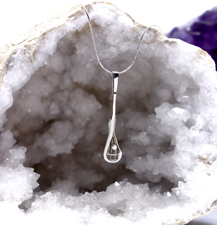 Pendentif bâton de crosse en argent sterling
