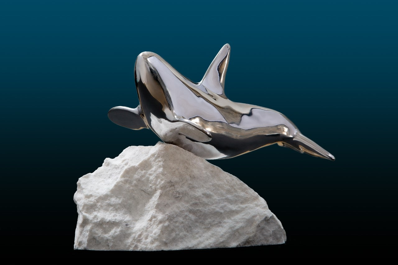 Orca Whale Sculpture in Aluminum