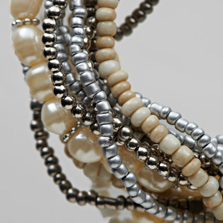 Multi-Bead Bracelet with Pearl Ivory Style Beads