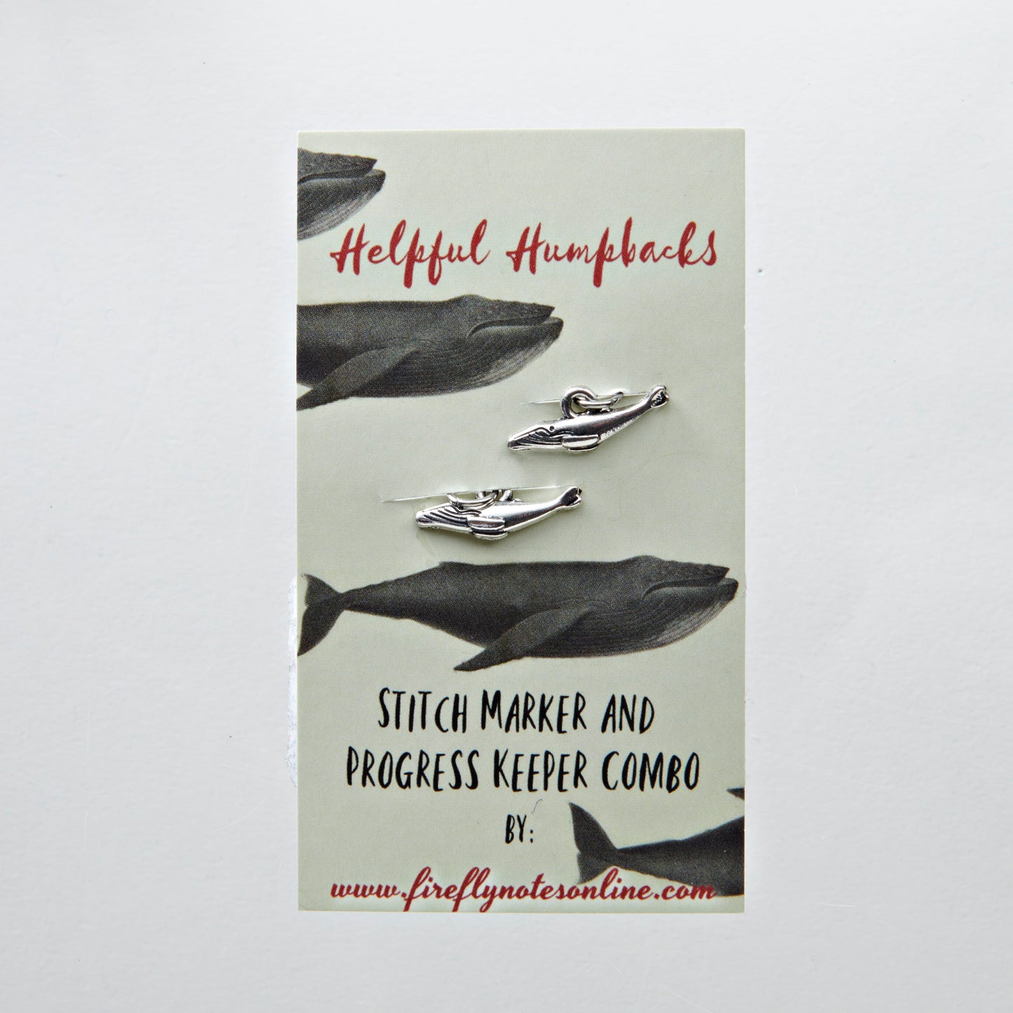 Humpback Whale Stitch Marker and Progress Keeper Combo