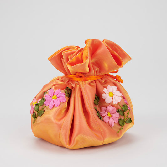 Embroidered Jewellery Pouch - Orange