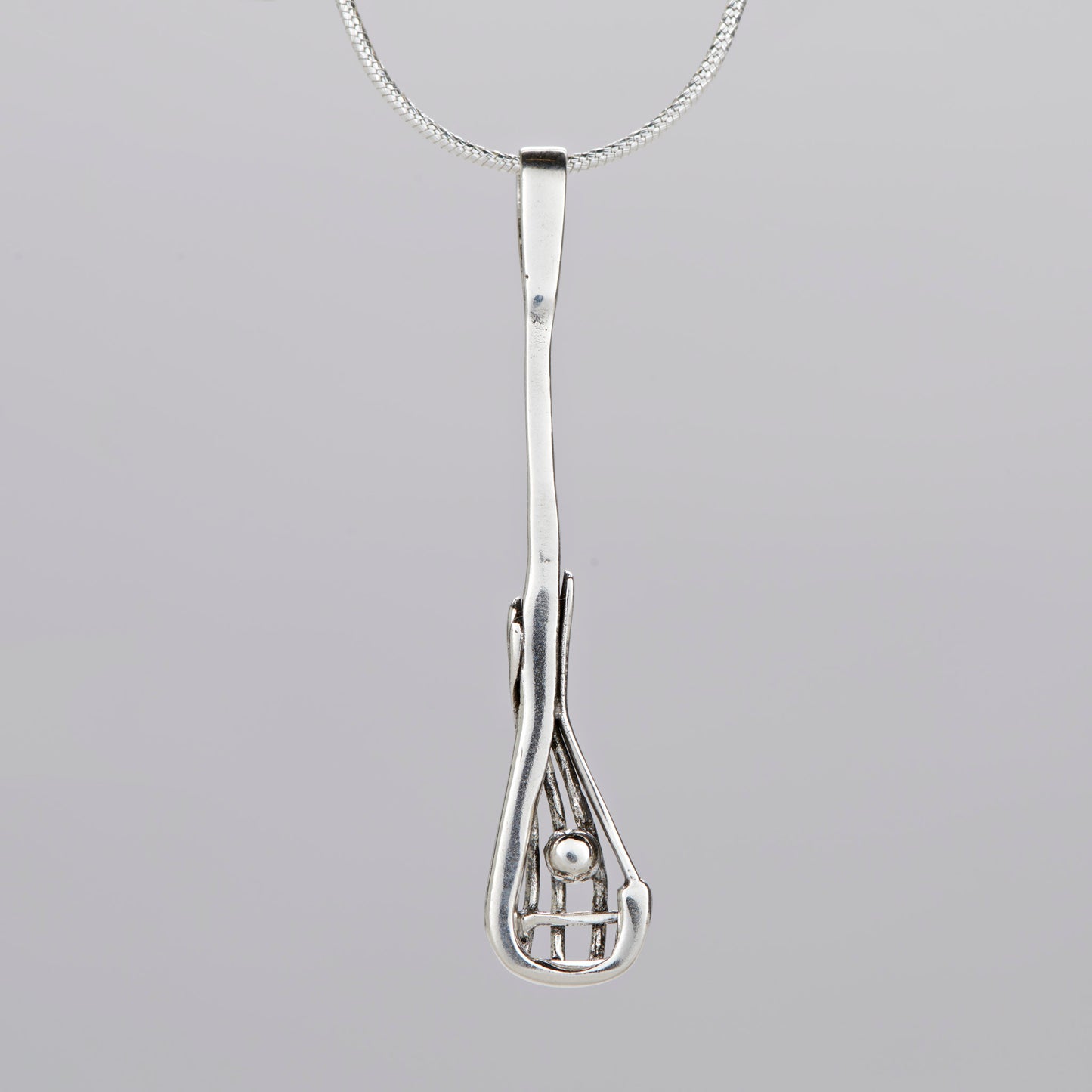 Sterling Silver Lacrosse Stick Pendant