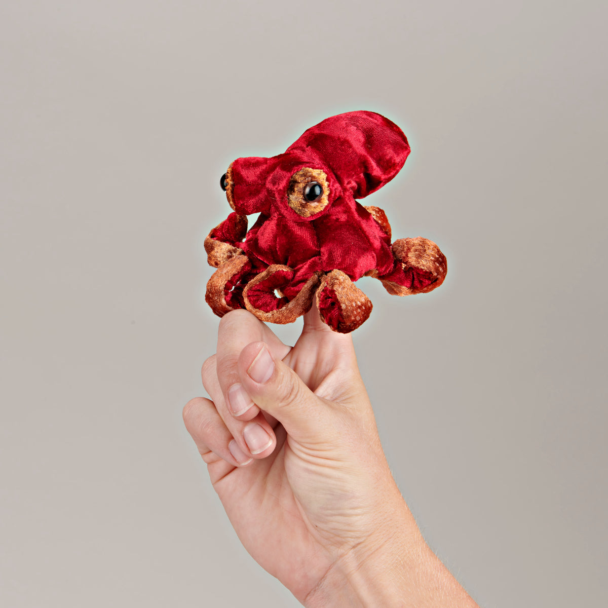 Red Two Hand Puppet Finger Puppet, Octopus Mini Red – ROM Boutique