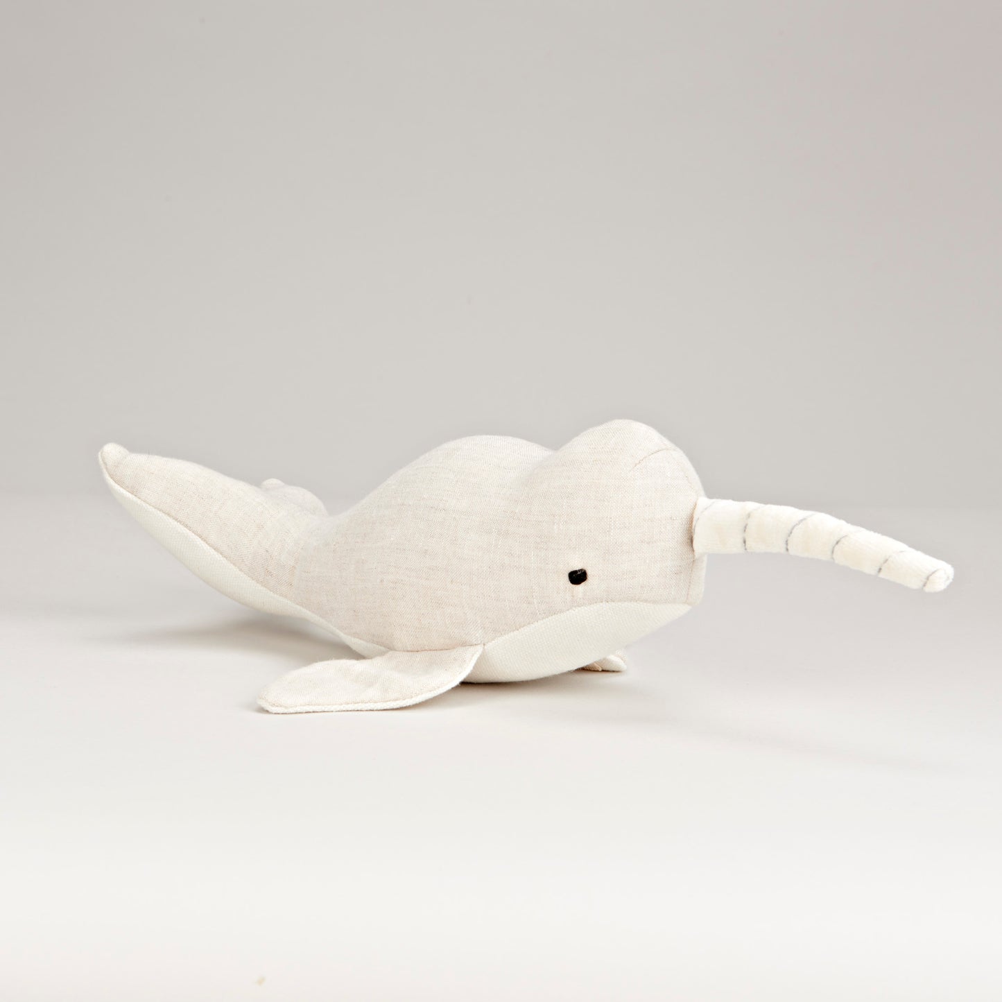 Plush - Narval Narwhal Whale Linen - Natural