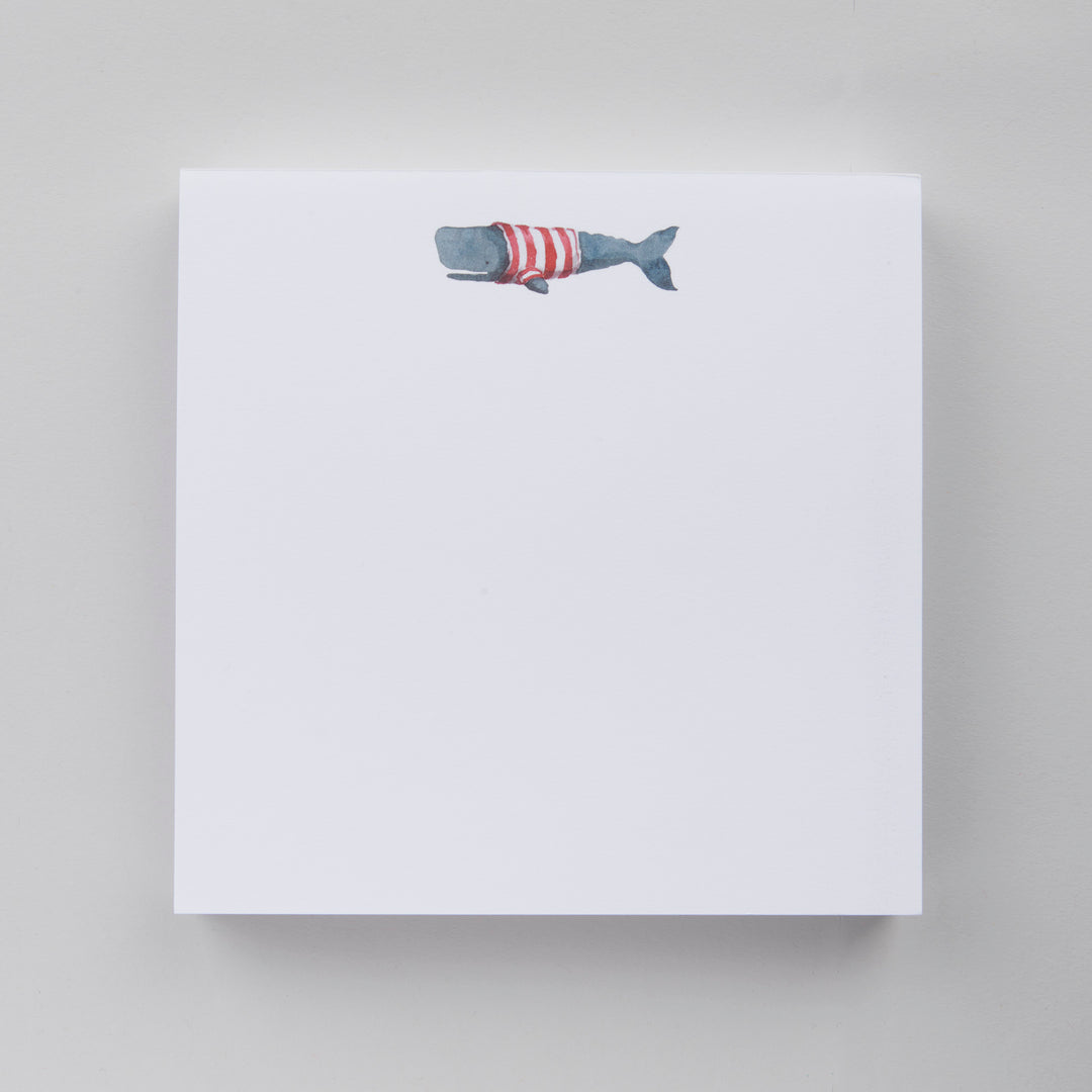 Stripey Whale Notepad 6x6