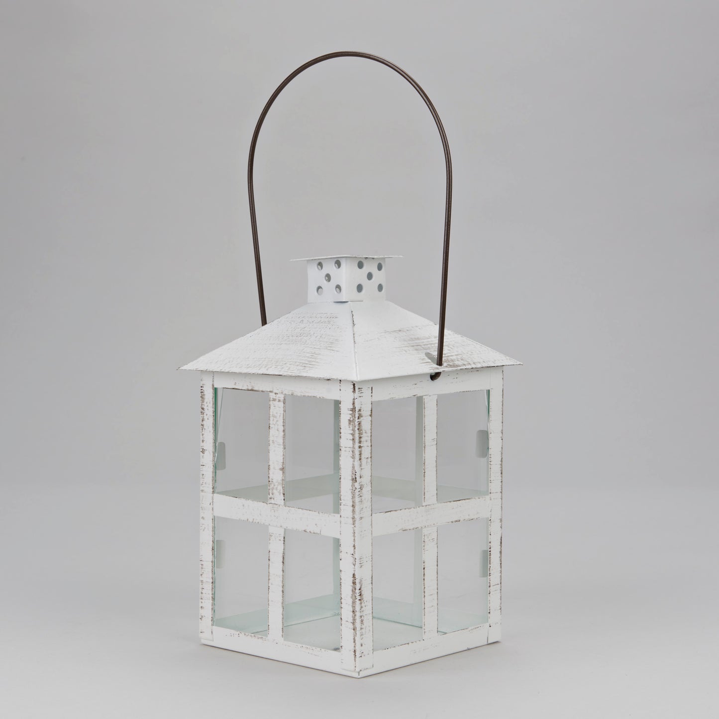 Vintage Distressed Lantern-White